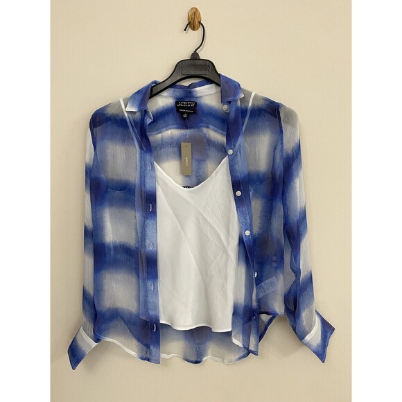 J.Crew Garçon classic shirt in crinkle cupro lightweight NWT Size 00 - Picture 8 of 12